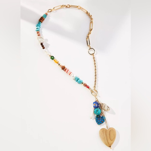 Dannijo Francesca Goldtone & Mixed Media Lariat Necklace NWT - Picture 9 of 17